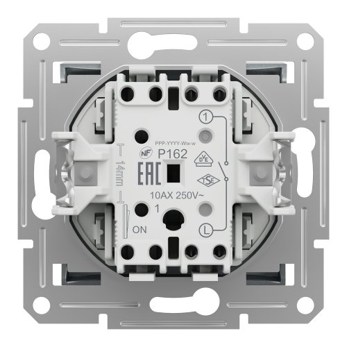 Вимикач одноклавішний 10A Schneider Asfora Алюміній EPH0100161