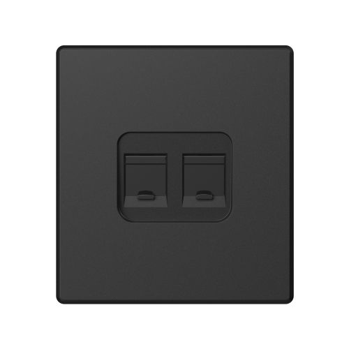 Розетка Videx Nota двойная компьютерная черная VF-NT-SK2PC6-BL
