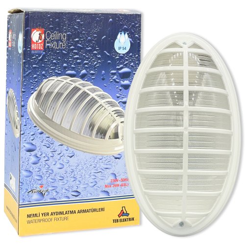 LED светильник уличный Horoz Teb Elektrik Aqua Бра Е27 с решеткой IP54 400-000-111