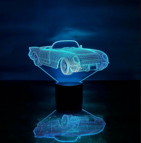 3D светильник "Автомобиль 23" с пультом+адаптер+батарейки (3ААА) 08-065