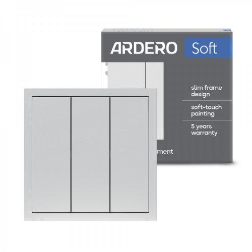 Выключатель Ardero EV113-S Soft трехклавишный серебро 8719