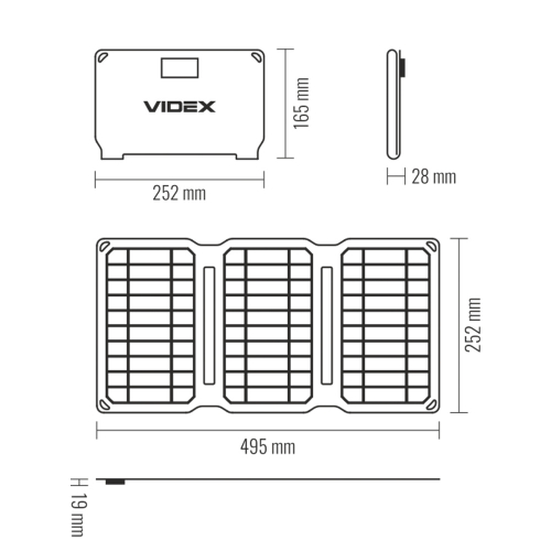 Сонячна панель (зарядний пристрій) VIDEX 15W VSO-F515UU