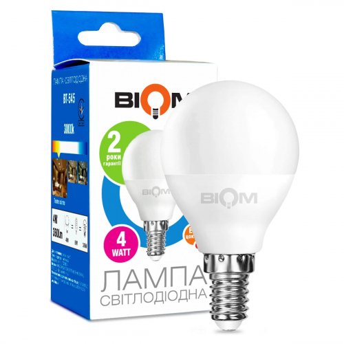LED лампа Biom G45 4W E14 3000K BT-545 1415