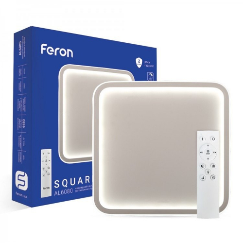 LED світильник Feron SQUARE AL6080 70W 4480Lm 3000-6500К з пультом (40278) 7666