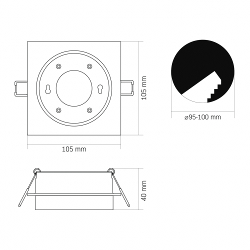 Точечный светильник Videx под лампу GX53 IP20 черный VL-SPF33S-B