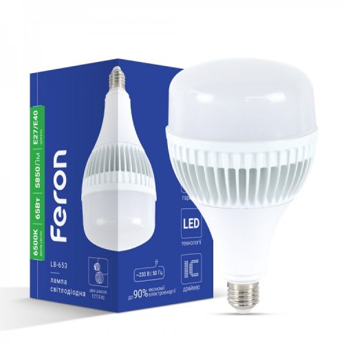 Світлодіодна LED лампа Feron LB-653 65W E27-E40 6500K 8045