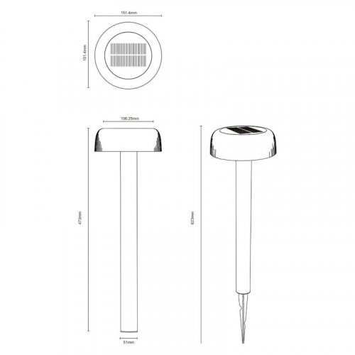 Вуличний світильник на сонячній батареї Zuma Line Bluet 2.5W 3000K IP44 PT33111