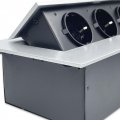 Розетка мебельная тройная ORNO 16А IP20 с заземлением серебро OR-GM-9036(GS)/G 48-99-83
