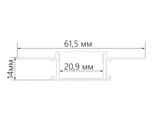Профіль алюм. врізний прихований Feron CAB254 анод. з розсіювачем для LED стрічки 3м срібло 7405 (01836)