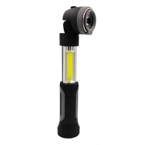 Портативный светодиодный фонарик Tiross 2 Вт COB 1 Вт LED серый TS-1109