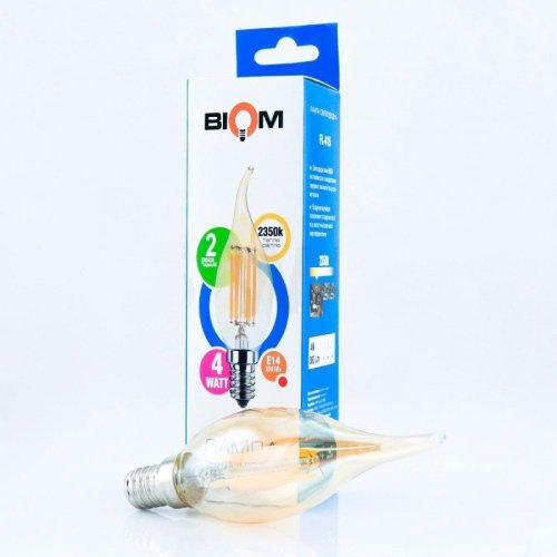 Світлодіодна лампа Biom Свічка на вітрі 4W E14 2300-2500K FL-415