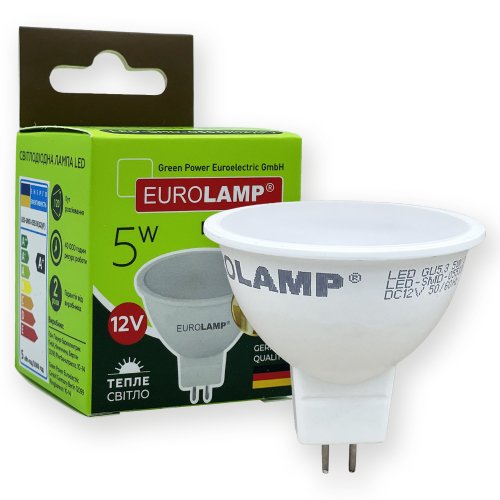 LED лампа Eurolamp ECO серия "P" MR16 5W GU5.3 3000K 12V LED-SMD-05533(12)(P)