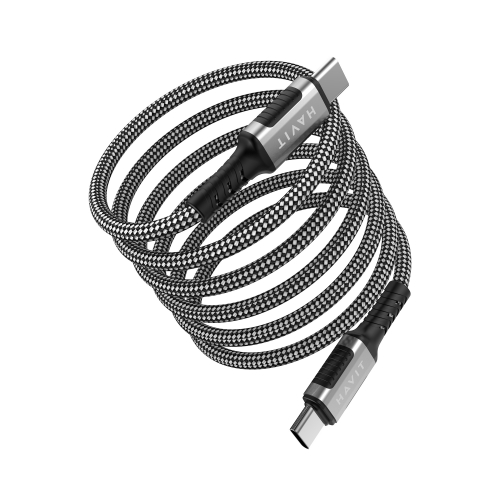 Кабель з'єднувальний зарядний HAVIT USB-C - USB-C PD60W 3A 1м магнітний Black HV-CB6297