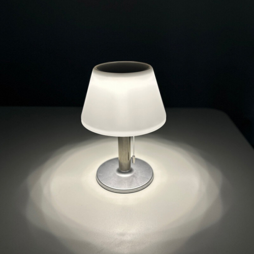 Настільна LED лампа Goldlux Viola акумуляторна вулична 4000K IP44 на сонячній батареї срібло 325457