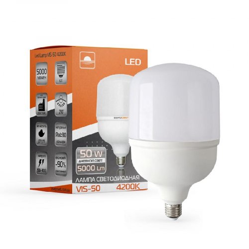 LED лампа Евросвет 50W Е27 4200K (VIS-50-E27) 000042331