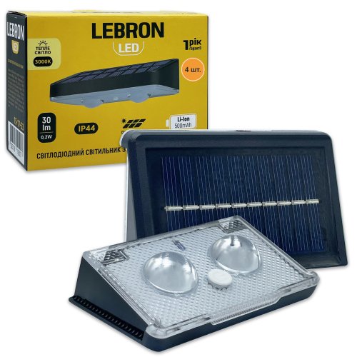LED светильник уличный Lebron L-SL-14546 на солнечной батарее 0.2W 3000К IP44 15-17-53