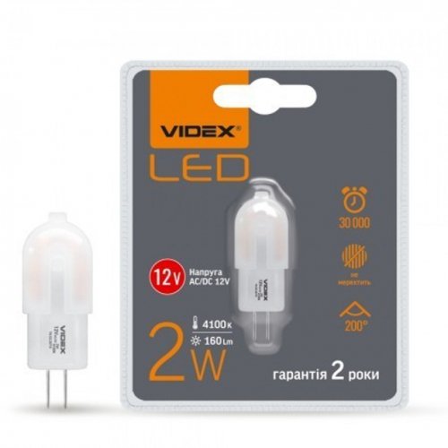 Світлодіодна LED лампа Videx G4e 2W G4 4100K 12V VL-G4e-02124