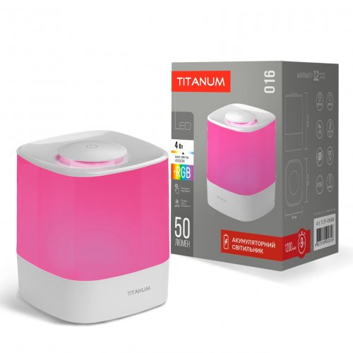LED светильник аккумуляторный Titanum 1200mAh 4000K + RGB сенсорный TLTF-016RW