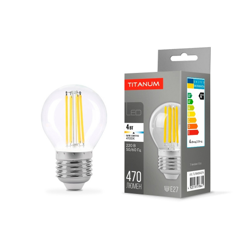 Світлодіодна лампа Titanum Filament G45 4W E27 4100K TLFG4504274