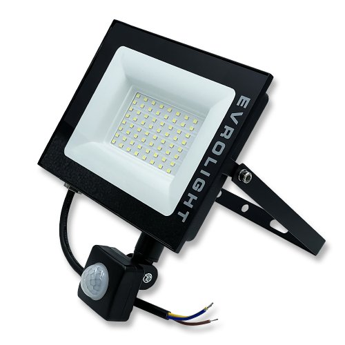 LED прожектор с датчиком движения EVROLIGHT EV-50D 50W 6400K IP65 000056751