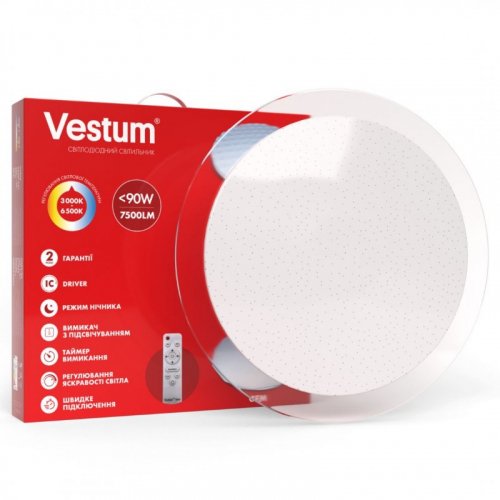 LED світильник SMART Vestum SATURN 90W 7500Lm 3000-6500K с д/у 960-01 1-VS-81016