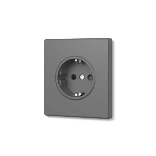 Розетка Videx Nota одинарна з заземленням сірий графіт VF-NT-SK1G-GR