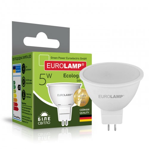 Світлодіодна лампа Eurolamp ECO серія "P" MR16 5W GU5.3 4000K LED-SMD-05534(P)