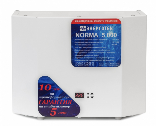 Однофазний стабілізатор Укртехнологія 5кВт Norma 5000 HV