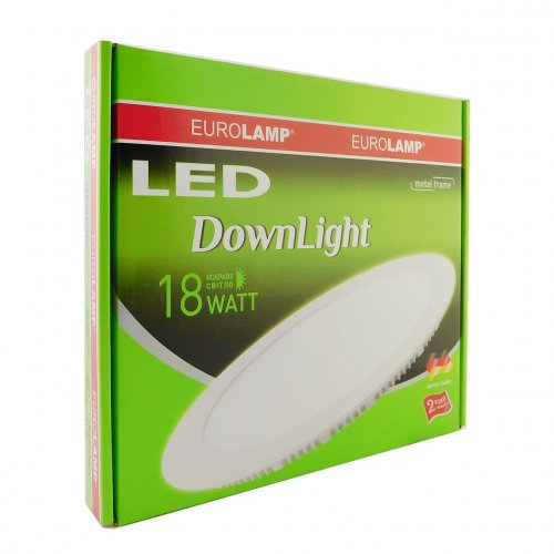 LED светильник встраиваемый Eurolamp 18W 4000K круг LED-DLR-18/4