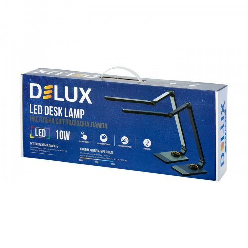 Настільний LED світильник Delux TF-520 10W 3000К/4000К/6000К USB сріблястий 90018130