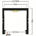 Профіль алюмінієвий TOPMET з розсіювачем для LED стрічки 18x18 SMART-16
