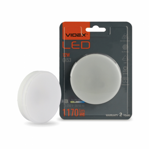 Світлодіодна LED лампа Videx 12W GX53 3000К VL-GX53-12533