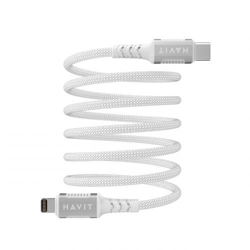 Кабель з'єднувальний зарядний HAVIT USB-C - Lightning PD30W 3A 1м магнітний White HV-CB6298-WH