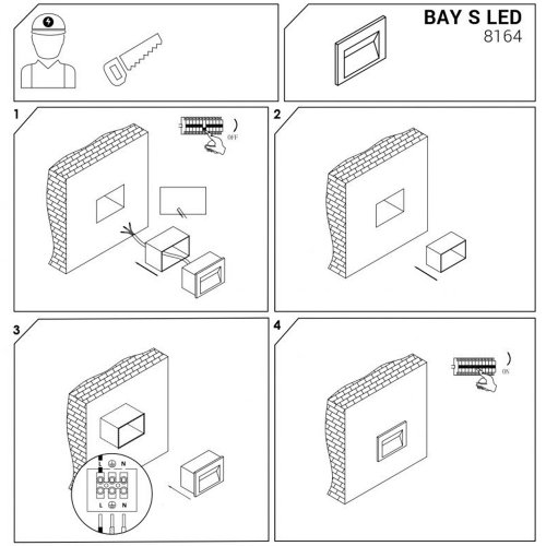 Светильник уличный встраиваемый Nowodvorski BAY LED S 3W IP65 3000К 8164