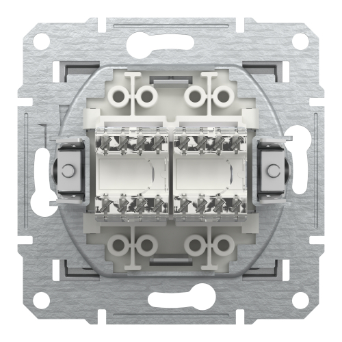 Розетка комп. двойная RJ45 кат.5е UTP Schneider Asfora Алюминий EPH4400161