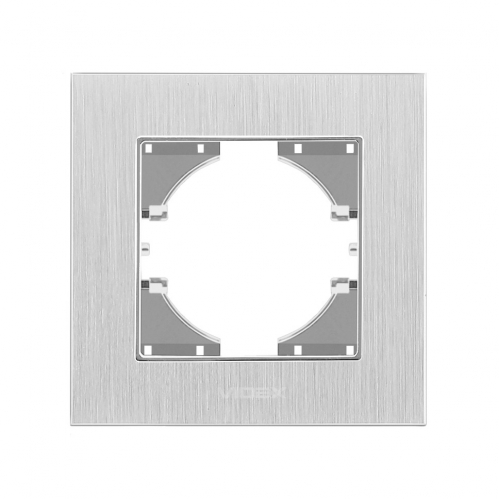 Рамка сріблястий алюміній одинарна горизонтальна Videx Binera VF-BNFRA1H-SL