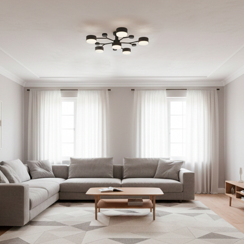 Світильник накладний Eurolamp під лампи 6xGX70 IP20 чорний LED-LR-6хGX70(black)