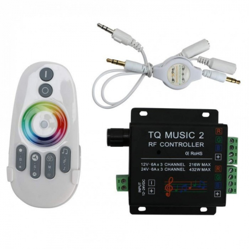 Контролер LT RGB TQ Music 32А 12-24V 432W RF (10 кнопки) 71027