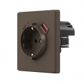 Розетка Videx Nota USB-A + USB-C 20W одинарная с заземлением мокко VF-NT-SK1GUC-BR Розетка Videx Nota USB-A + USB-C 20W одинарная с заземлением мокко VF-NT-SK1GUC-BR