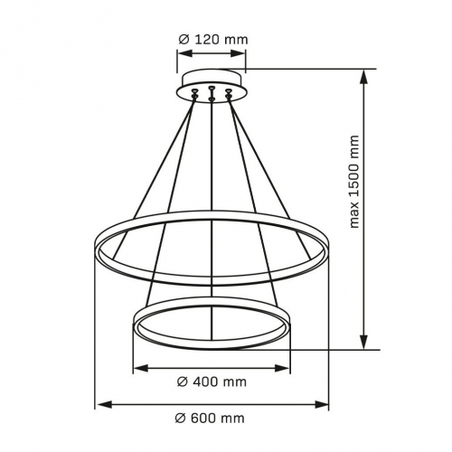 Люстра Goldlux Lea LED 35W 4000K черный 329172
