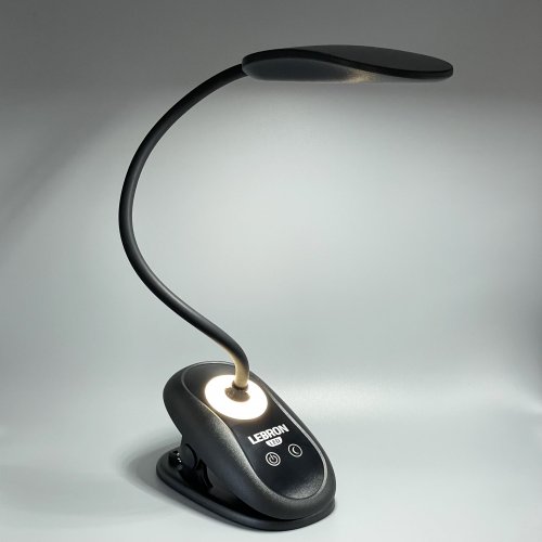 Настільна LED лампа акумуляторна Lebron L-TL-7506BL гнучка 5W 3000-6500K чорний 15-13-53