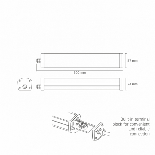 LED світильник лінійний Videx 24W 4000K IP65 0,6M VLE-BNW-24064