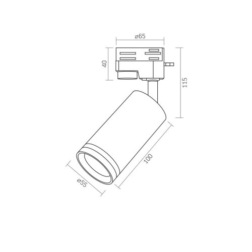 Светильник трековый Videx SPF05C под лампу MR16/GU10 IP20 VL-SPF05C-W