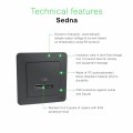 Розетка Schneider Sedna Design з заземленням USB A+С IP20 чорний SDD114402