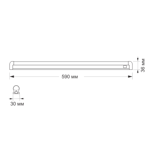 LED фитосветильник линейный Videx FITO T8 10W 0,6М 660nm+450nm VL-T8FF-1006B