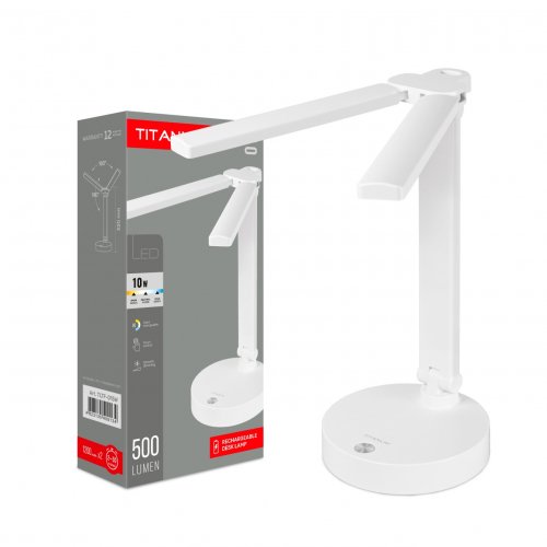 Настольная LED лампа аккумуляторная TITANUM 10W 3000-6000K белый TLTF-015W