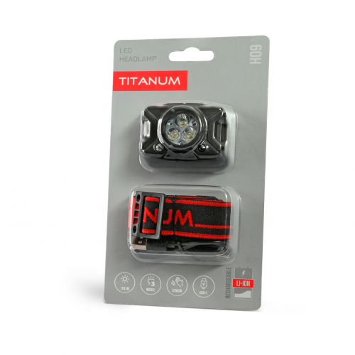 Налобный светодиодный аккумуляторный LED фонарь Titanum 170Lm 8500K IPX3 TLF-H09