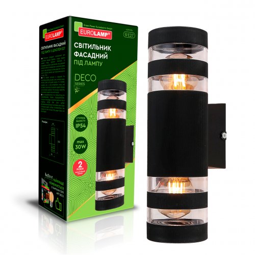 Уличный светильник Eurolamp DECO L 2хЕ27 IP54 черный BRA-2xE27(DECO)L
