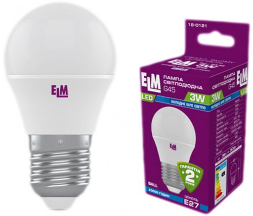 Світлодіодна лампа ELM D45 3W PA10 E27 4000K (18-0121)