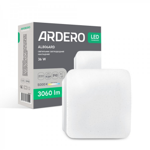 LED світильник Ardero AL806ARD 36W 5000K накладний квадрат (80300) 8174